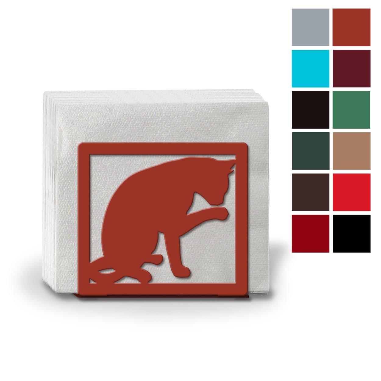 621105 - Two Cats Metal Napkin or Letter Holder - Choose Color