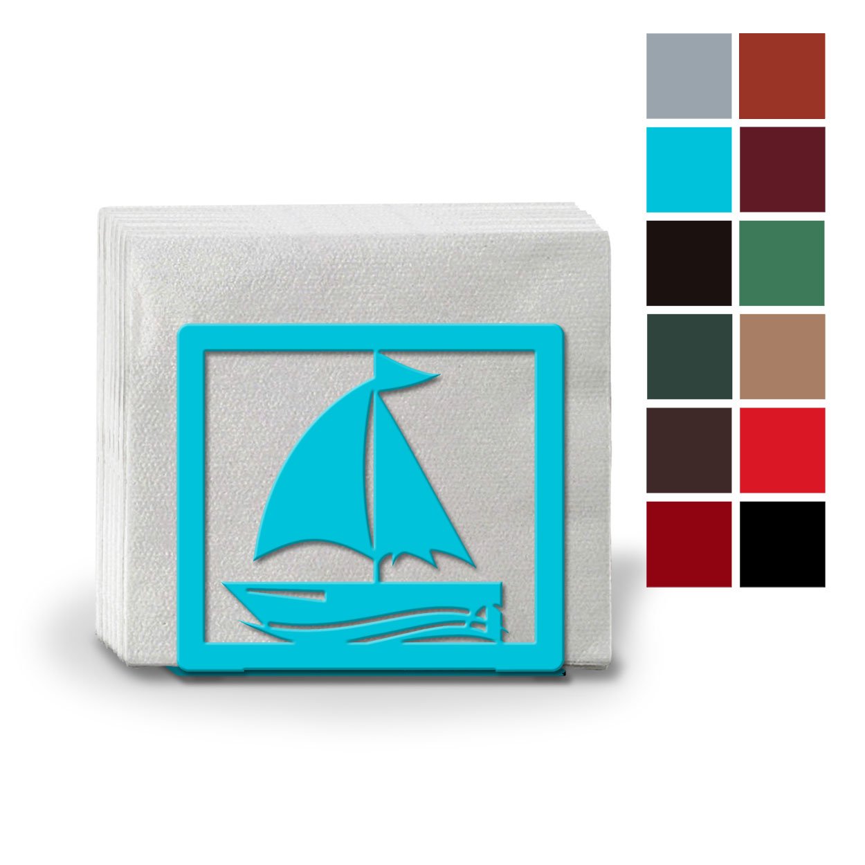 621120 - Sailboat Metal Napkin or Letter Holder - Choose Color
