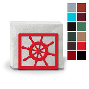 621121 - Ships Wheel Metal Napkin or Letter Holder - Choose Color