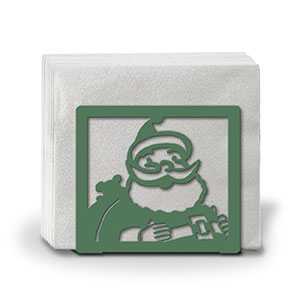 621161 - Holiday Theme Santa Claus Design Metal Napkin Holder