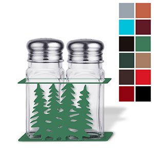 621324 - Trees Metal Salt and Pepper Shaker Set - Choose Color