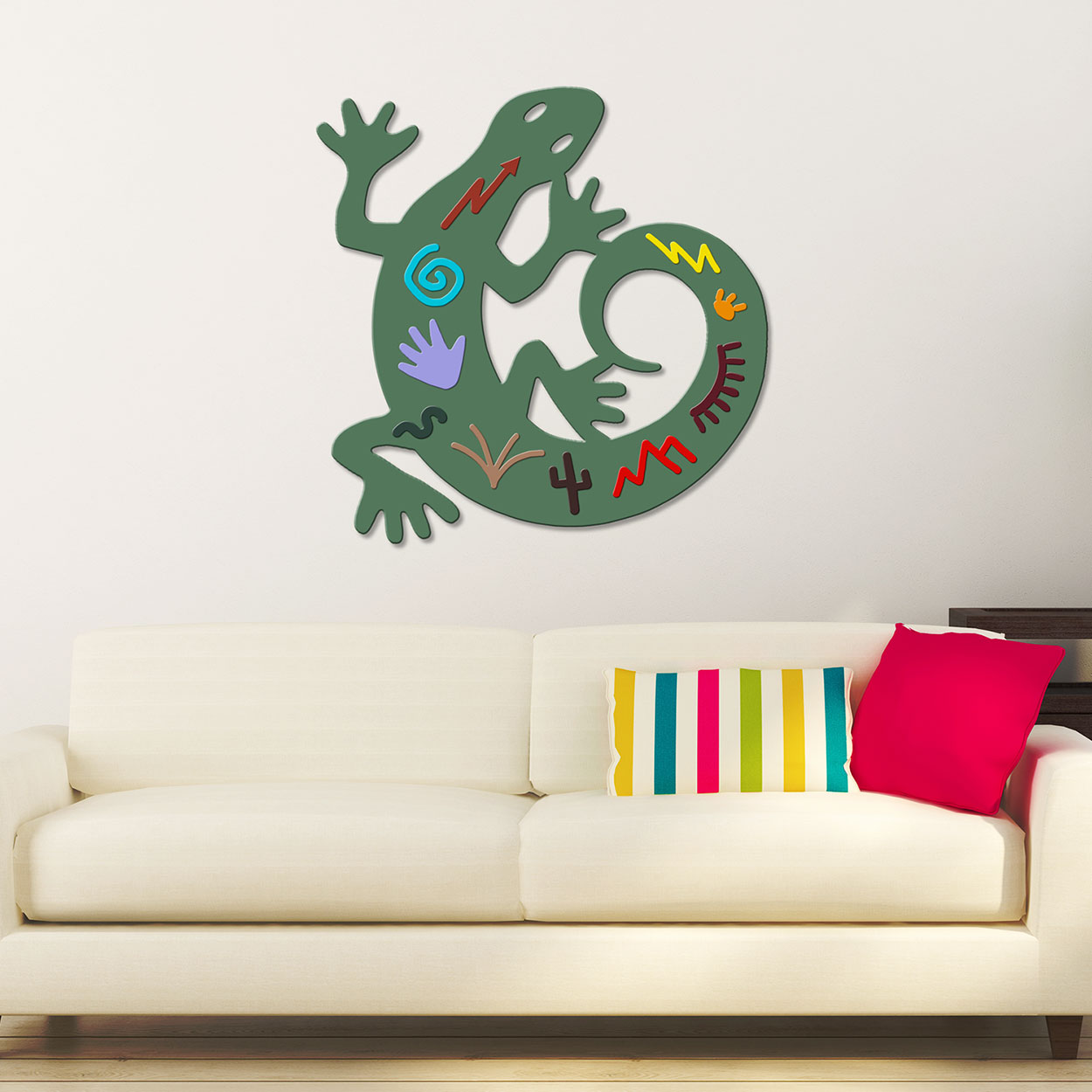 622006 - Gallery Collection 36in Rainbow Gecko Tales Metal Wall Art