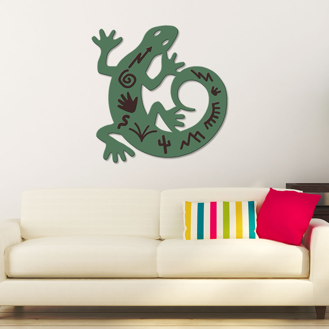 622013 - Gallery Collection 36in Green Gecko Tales Metal Wall Art