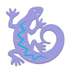 622014 - Gallery Collection 36in Lavender Gecko Metal Wall Art