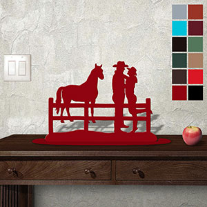 623010 - Tabletop Art - 19in x 14in - Cowboy Lovers - Choose Color