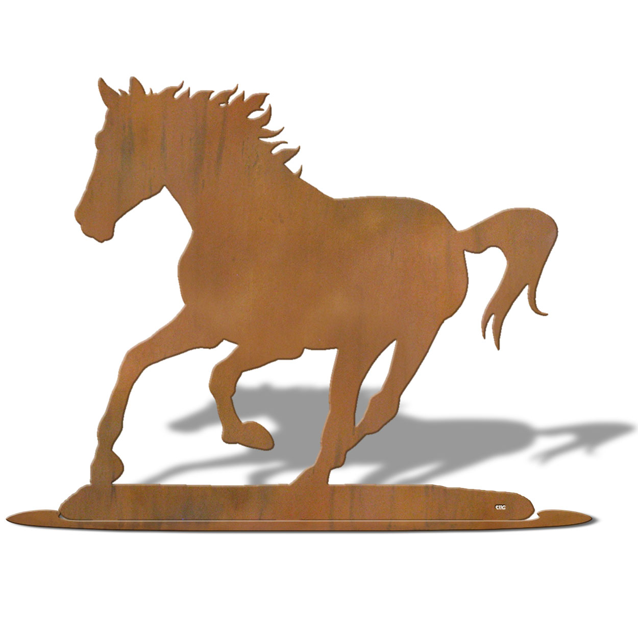 623037r - Tabletop Art - 20in x 18in - Horse - Rust Patina