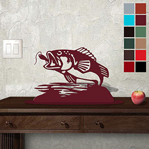 623041 - Tabletop Art - 20in x 14in - Bass Fishing - Choose Color