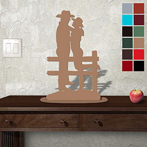 623404 - Tabletop Art - 11in x 18in - Cowboy Lovers - Choose Color