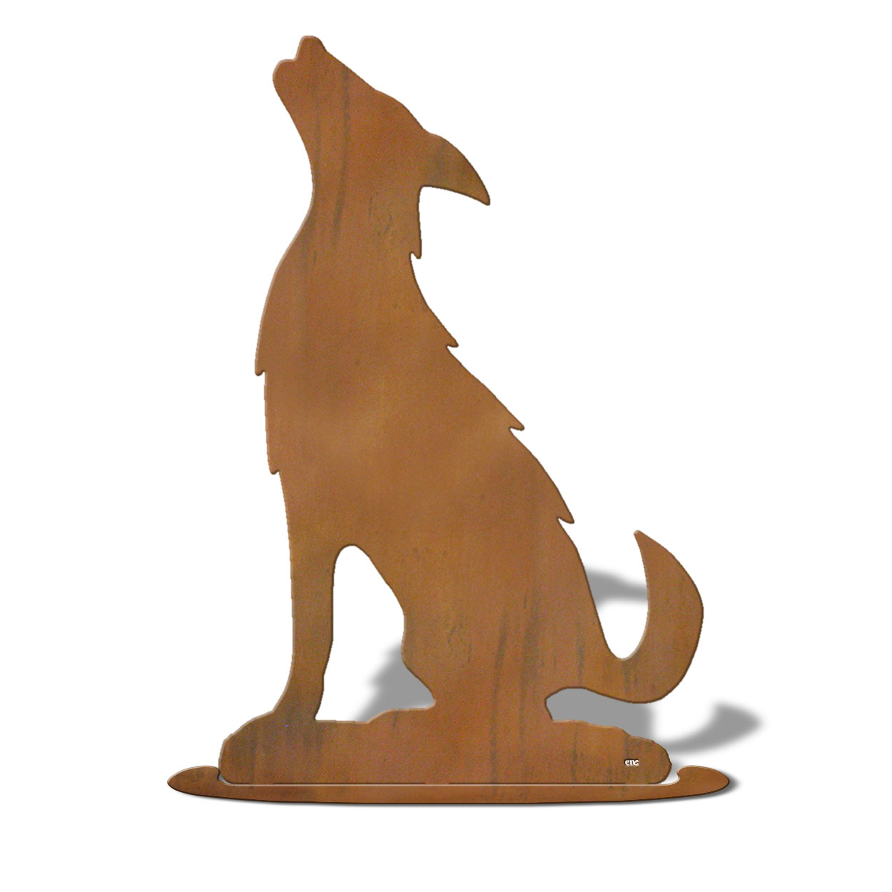 623409r - Tabletop Art - 12in x 18in - Coyote - Rust Patina