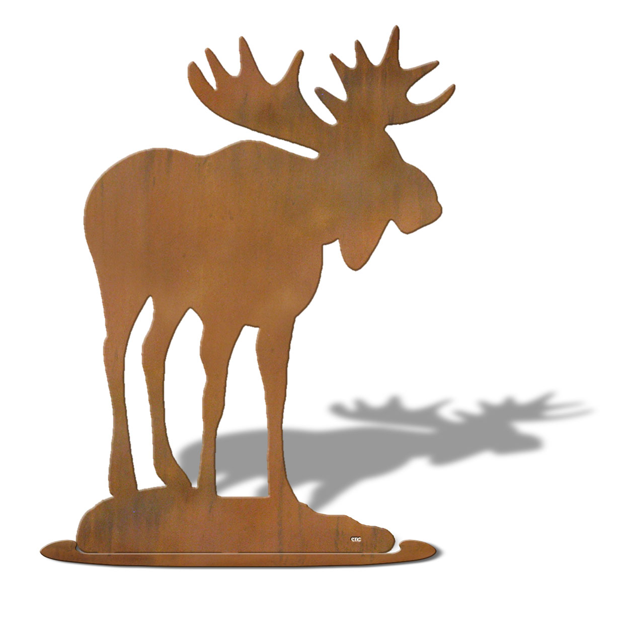623413r - Tabletop Art - 13in x 18in - Moose - Rust Patina