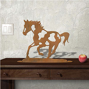 623416r - Tabletop Art - 20in x 18in - Paint Pony - Rust Patina