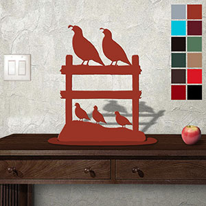 623417 - Tabletop Art - 14in x 18in - Quail Fence - Choose Color