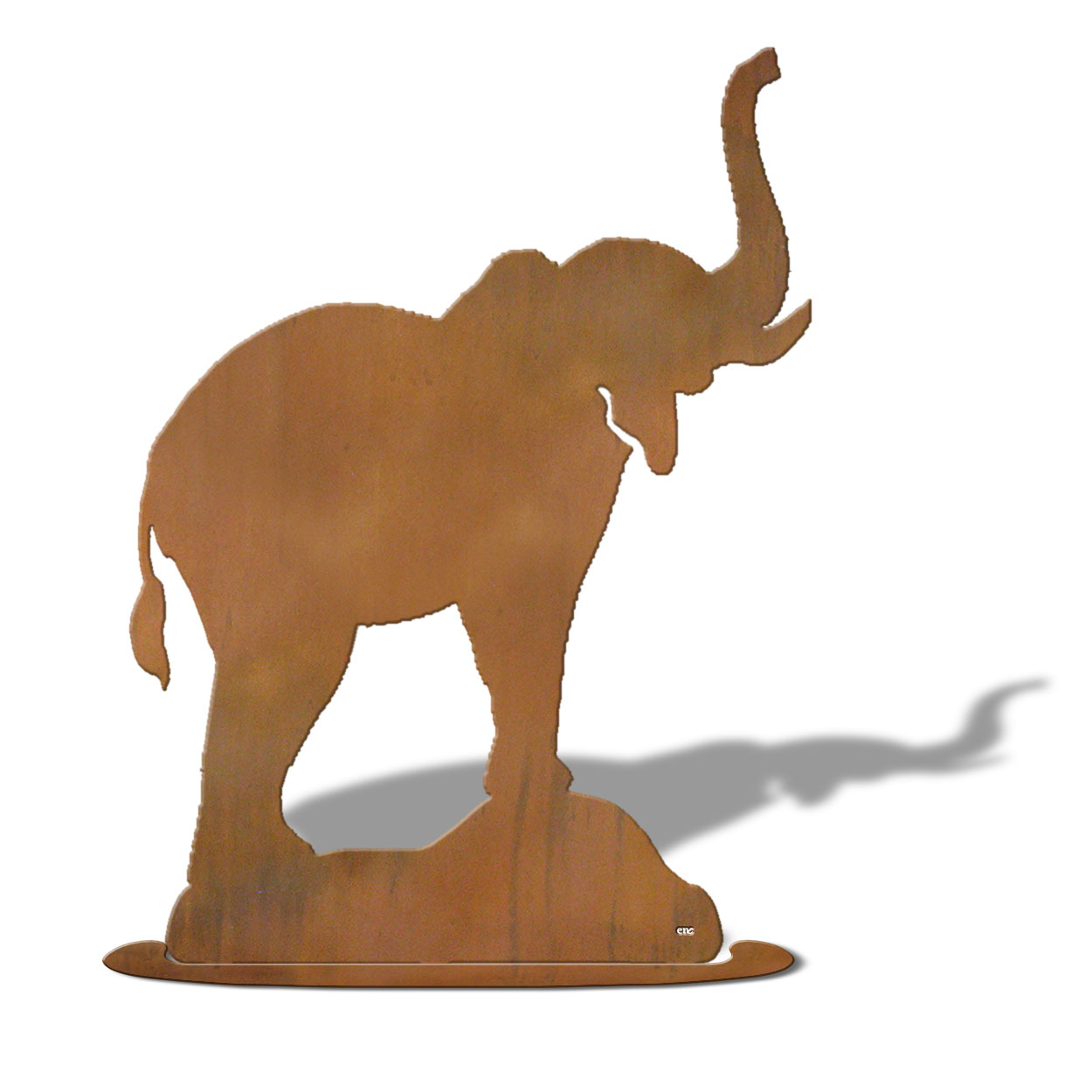 623426r - Tabletop Art - 13in x 18in - Elephant - Rust Patina