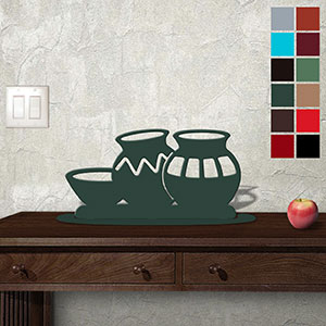 623452 - Tabletop Art - 18in x 10in - Three Pots - Choose Color