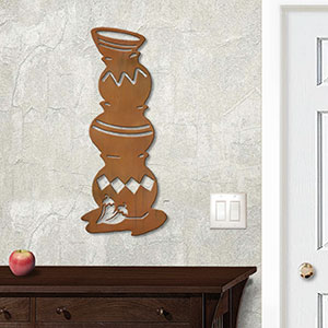 625000r - 18 or 24in Metal Wall Art - Stacked Chili Pots - Rust