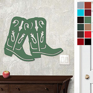 625005 - 18 or 24in Metal Wall Art - Cowboy Boots - Choose Color