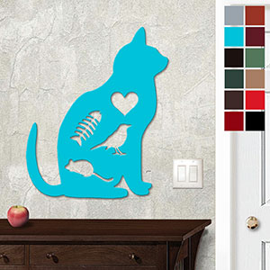 625008 - 18 or 24in Metal Wall Art - Cat Tales - Choose Color