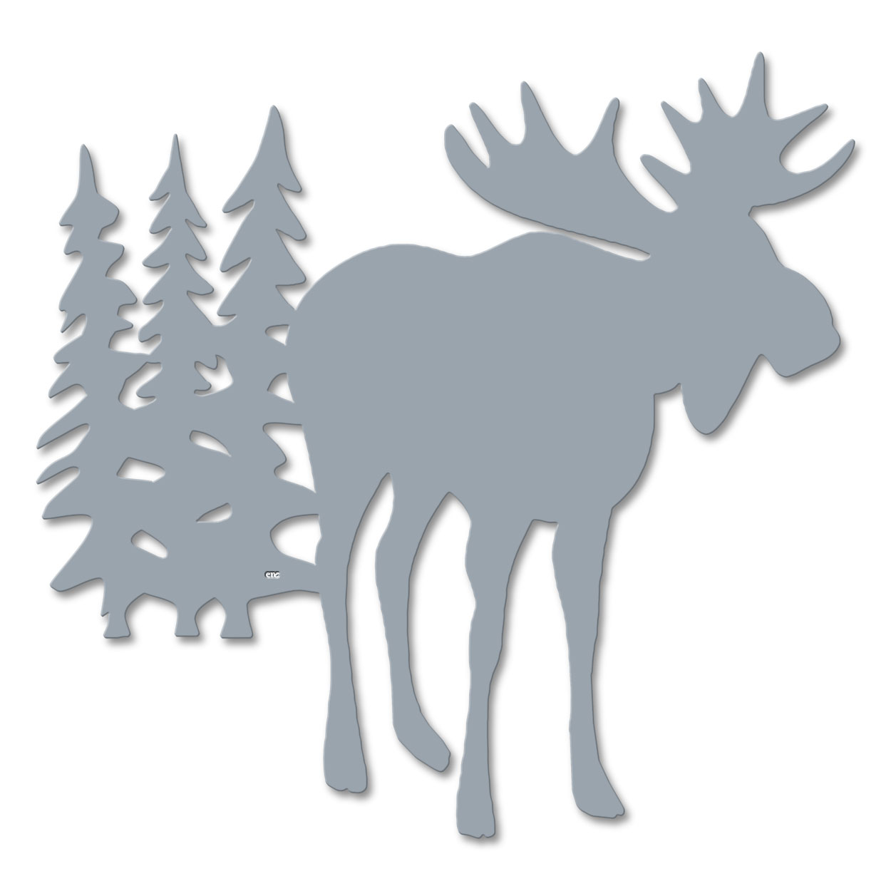 625035 - 18 or 24in Metal Wall Art - Moose And Trees - Choose Color