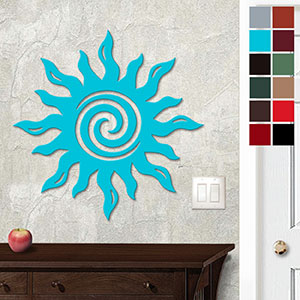 625039 - 18 or 24in Metal Wall Art - Spiral Sun - Choose Color