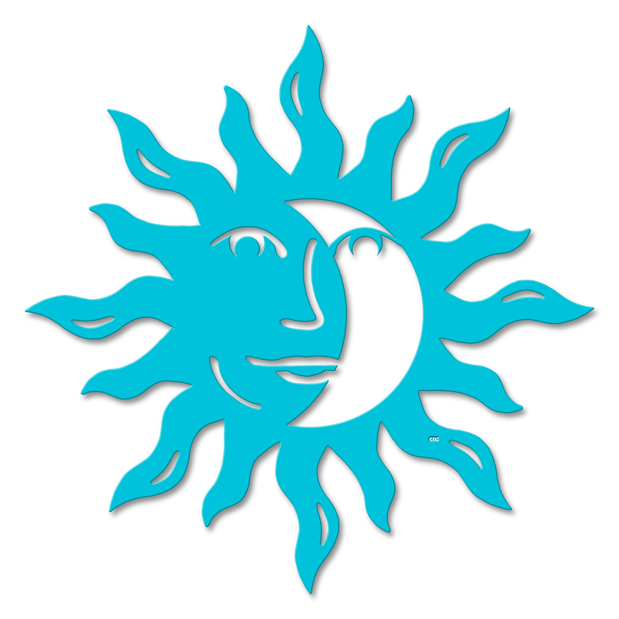 625040 - 18 or 24in Metal Wall Art - Sunface Eclipse - Choose Color