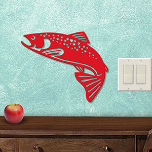625042S - Trout Left 12-inch Metal Wall Art