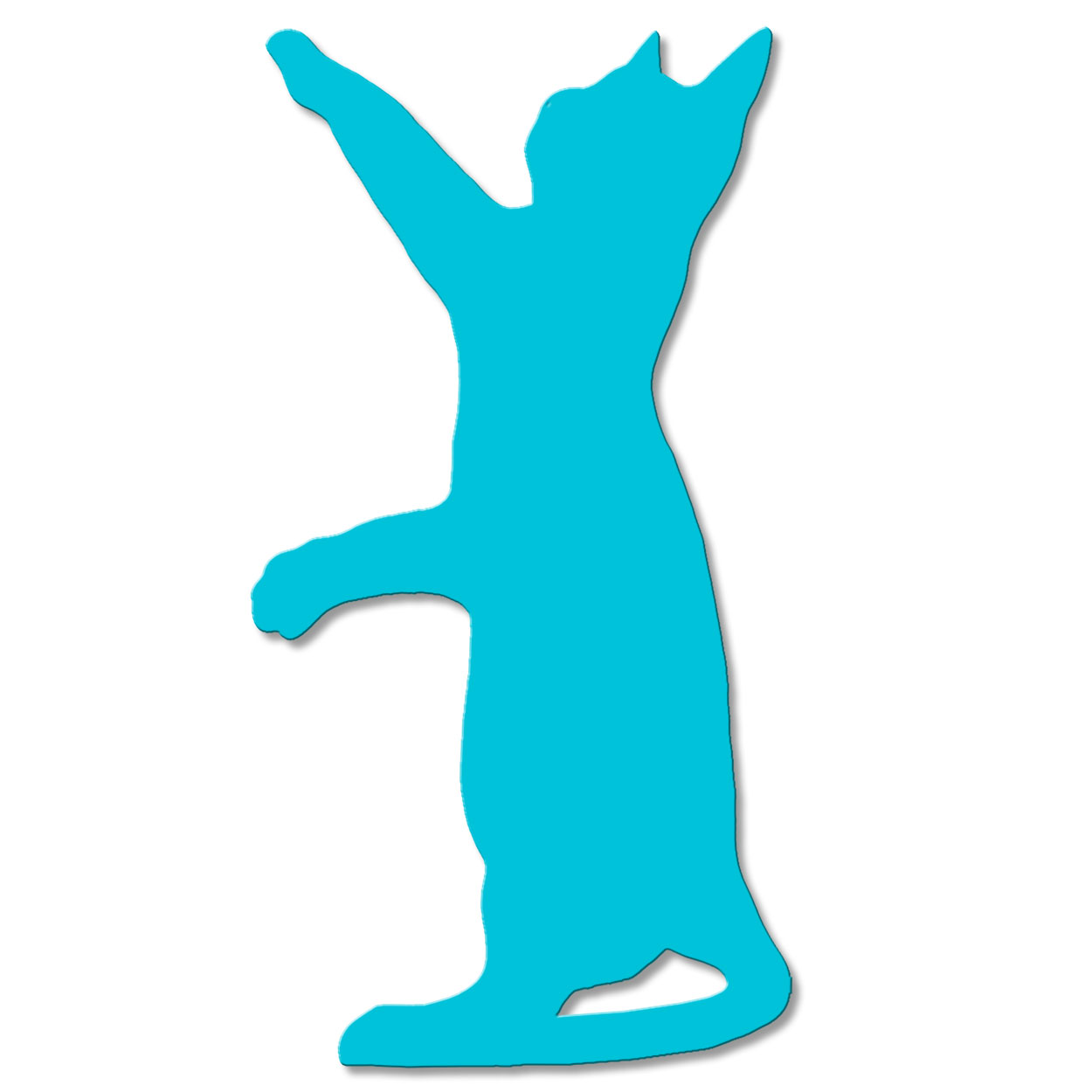 625401S - Stretching Cat 12-inch Metal Wall Art