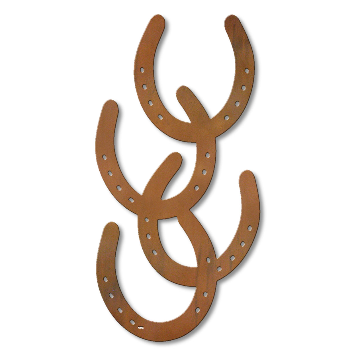 625411r - 18 or 24in Metal Wall Art - Horseshoes - Rust Patina