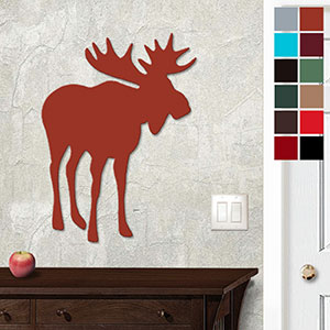 625413 - 18 or 24in Metal Wall Art - Lone Moose - Choose Color