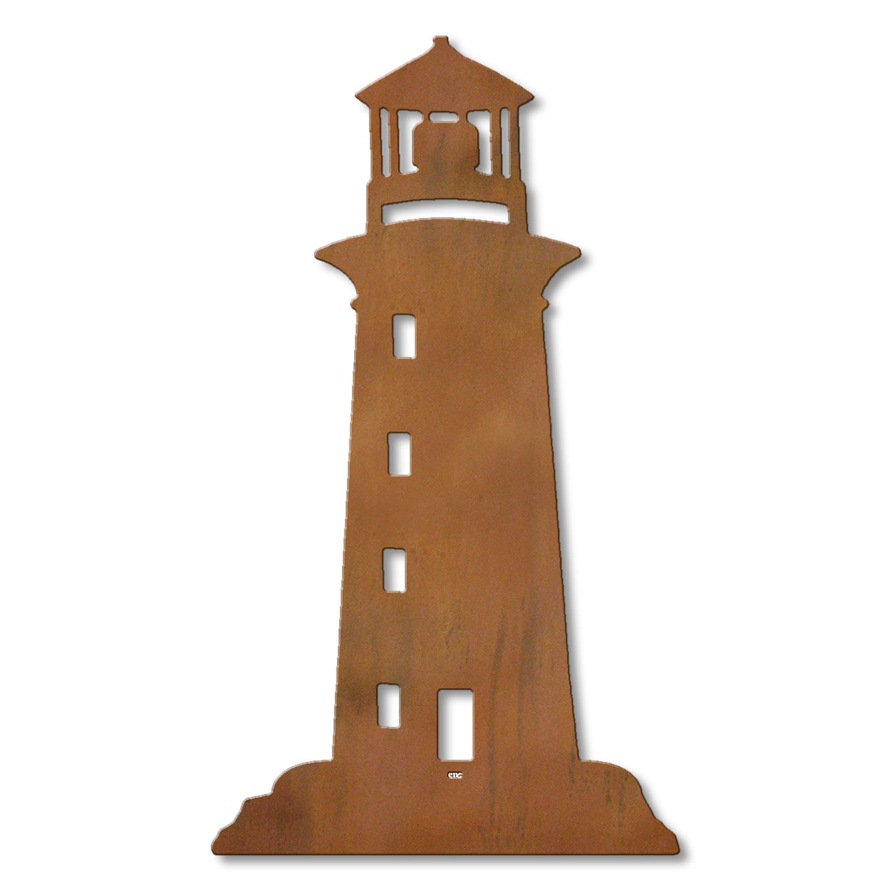 625418r - 18 or 24in Metal Wall Art - Lighthouse - Rust Patina
