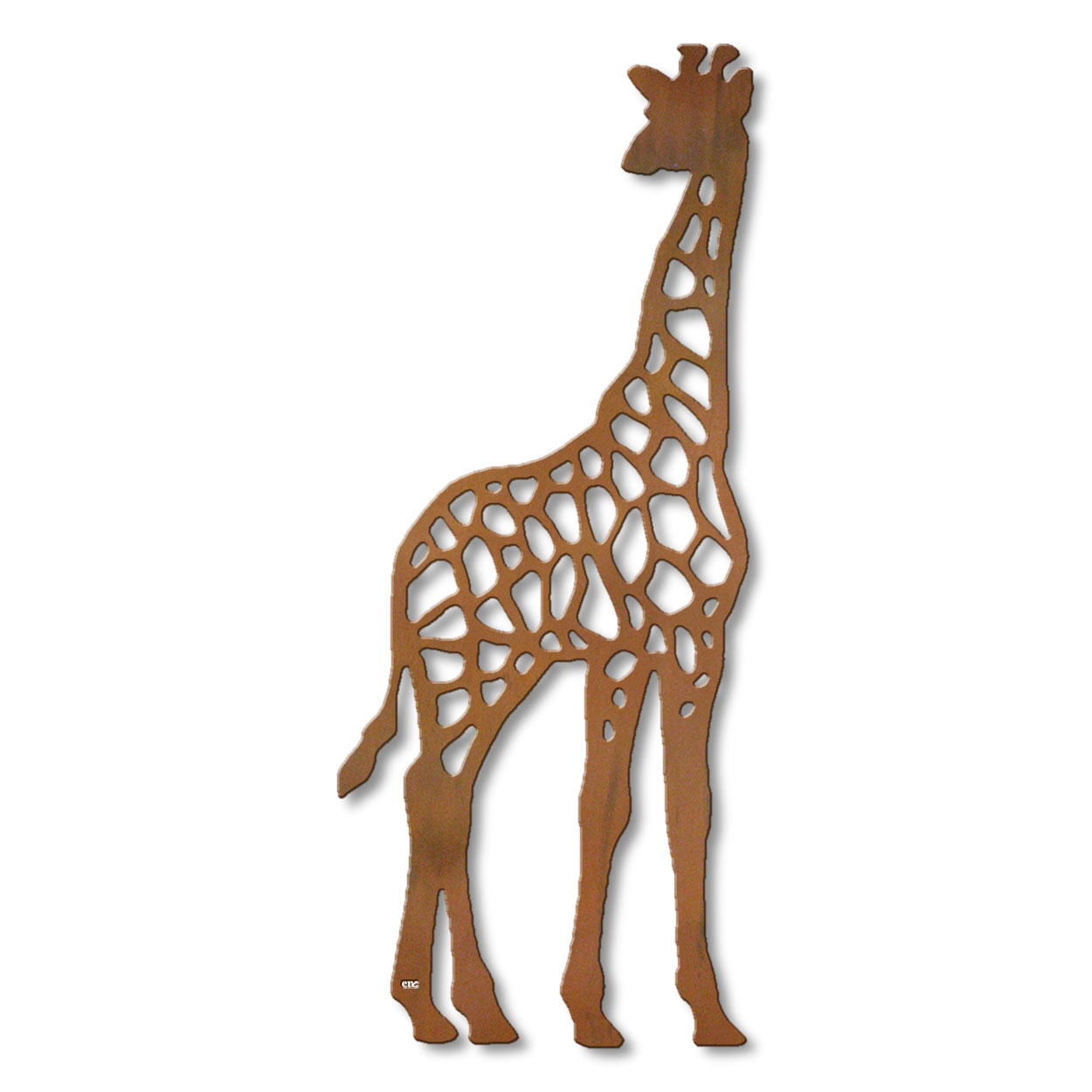 625425r - 18 or 24in Metal Wall Art - Giraffe - Rust Patina