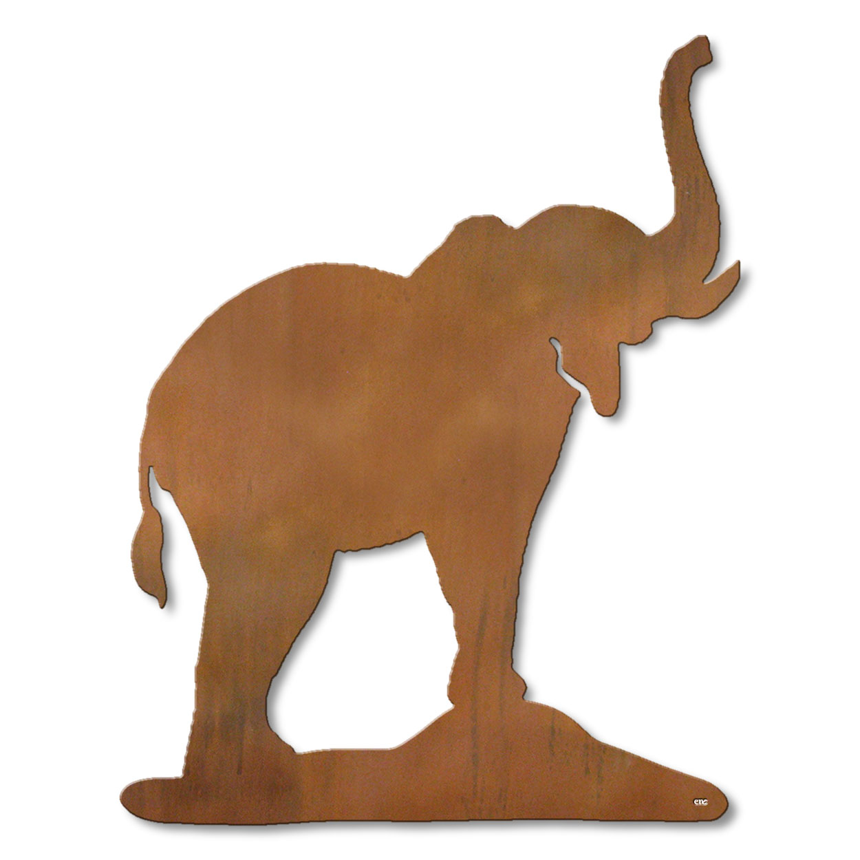 625426r - 18 or 24in Metal Wall Art - Elephant - Rust Patina