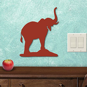 625426S - Elephant Right 12-inch Metal Wall Art