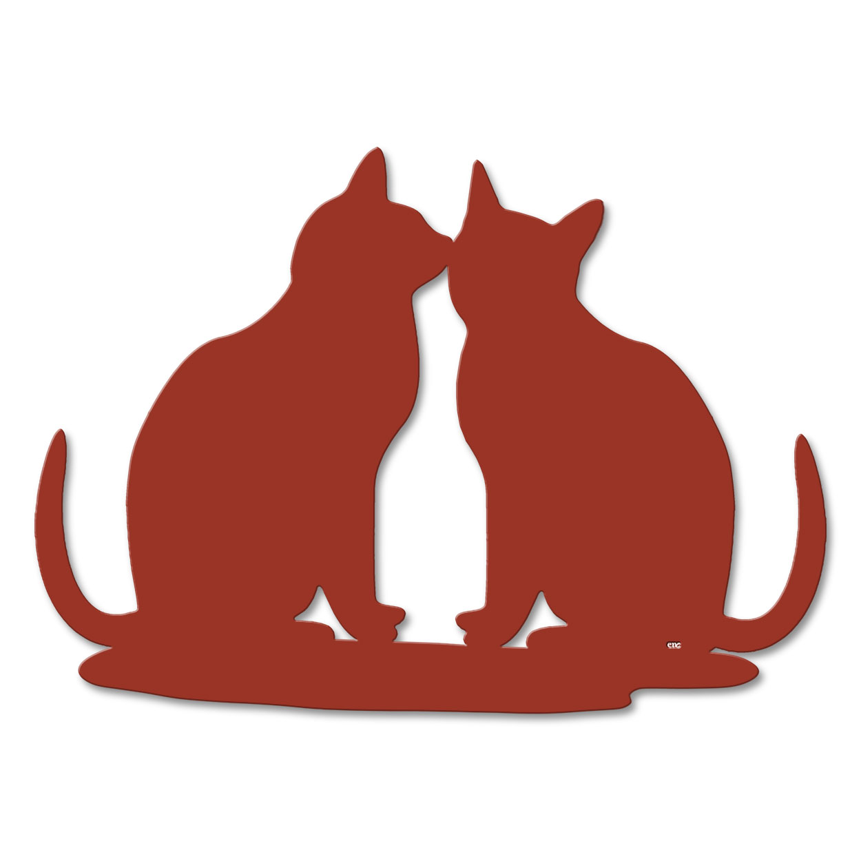 625453 - 18 or 24in Metal Wall Art - Two Cats - Choose Color