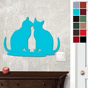 625453 - 18 or 24in Metal Wall Art - Two Cats - Choose Color