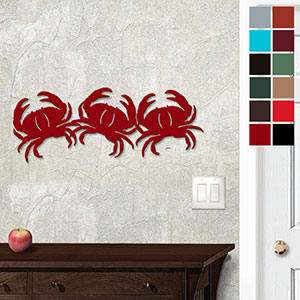 625456 - 18 or 24in Metal Wall Art - Three Crabs - Choose Color