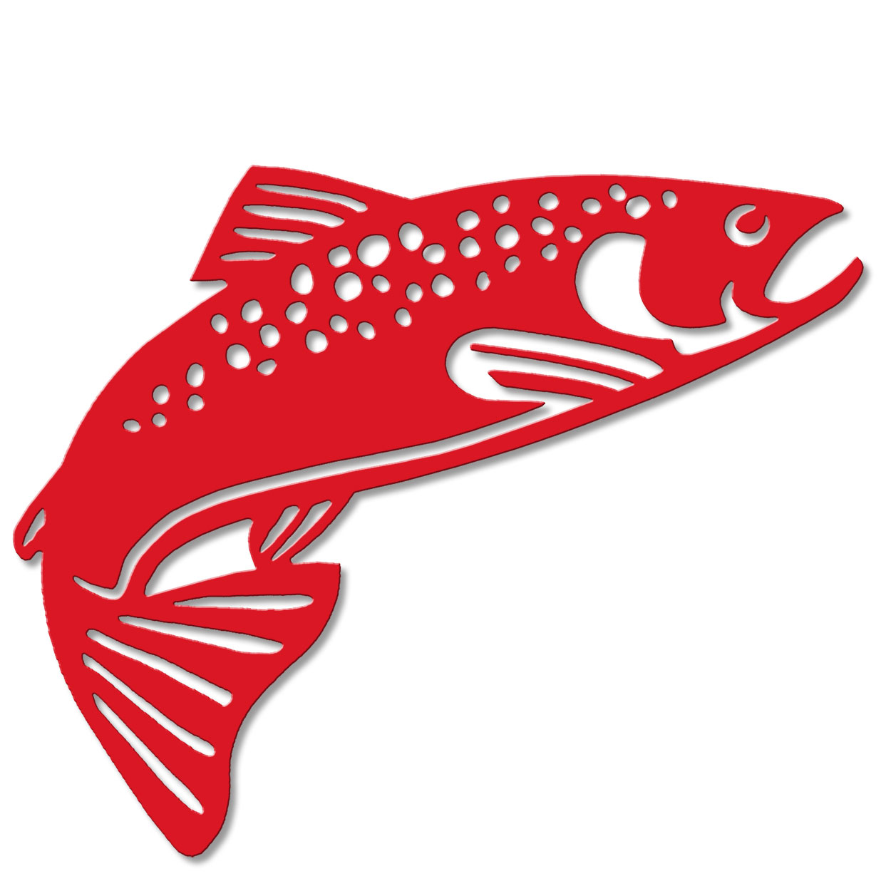 625473S - Trout Right 12-inch Metal Wall Art