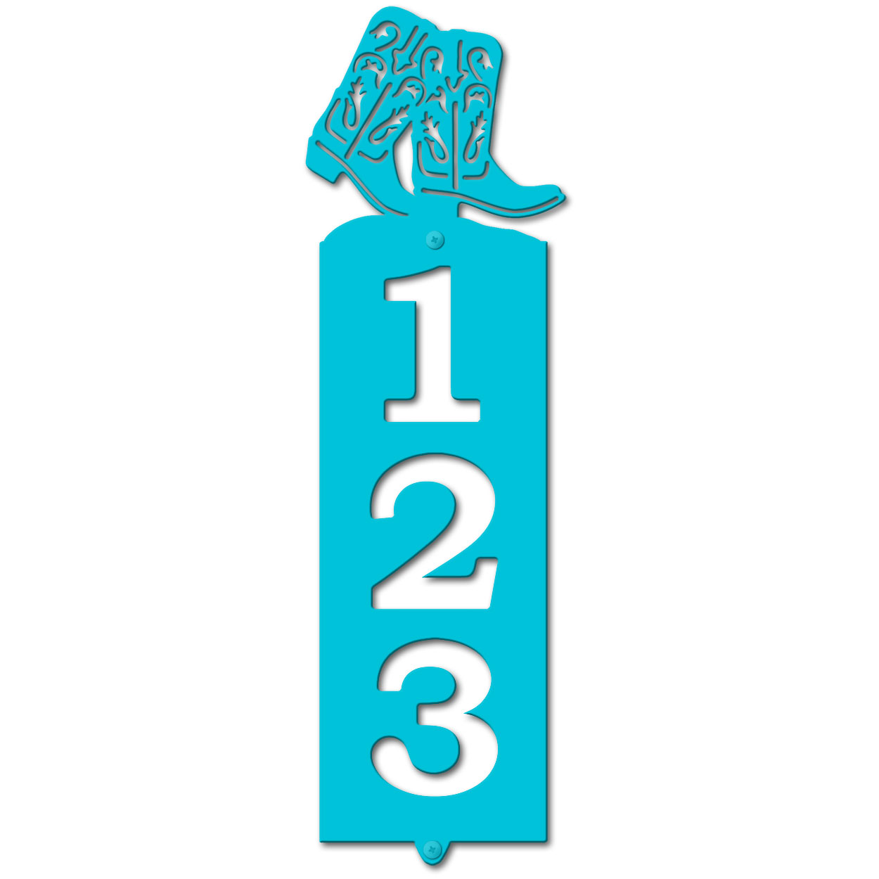 635033 - Boots Cut Outs Three Digit Address Number Plaque