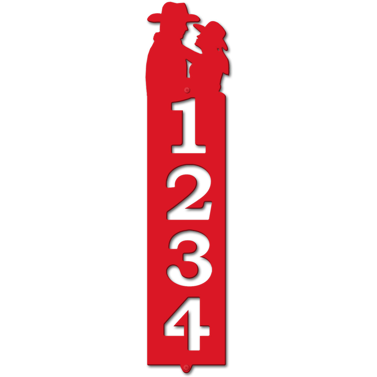 635084 - Cowboy Couple Cut Outs Four Digit Address Number Plaque