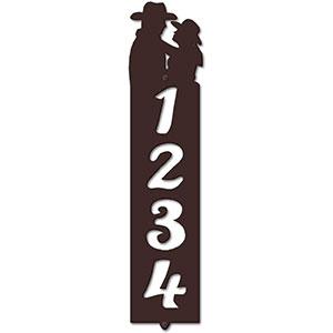 635084 - Cowboy Couple Cut Outs Four Digit Address Number Plaque