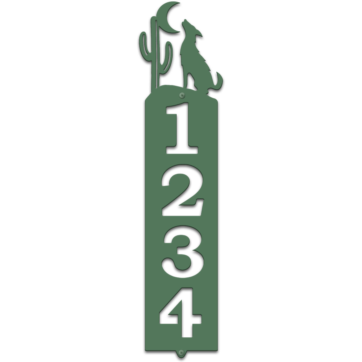 635094 - Howling Coyote Cut-Outs Four Digit Address Number Plaque - Choose Size and Color