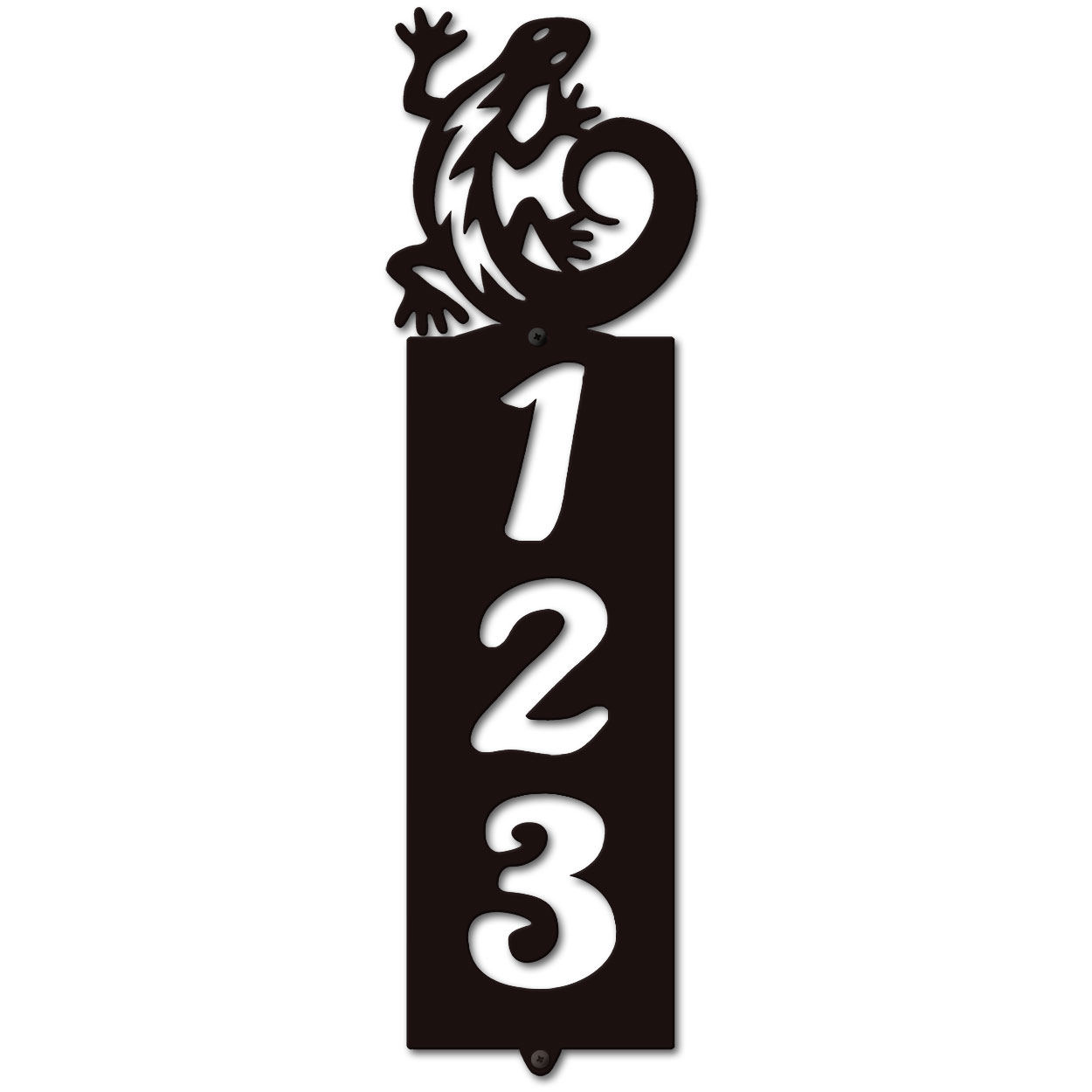635103 - C-Shaped Gecko Cut Outs Three Digit Address Number Plaque