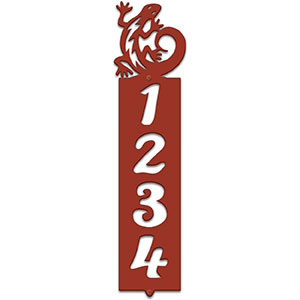 635104 - C-Shaped Gecko Cut Outs Four Digit Address Number Plaque