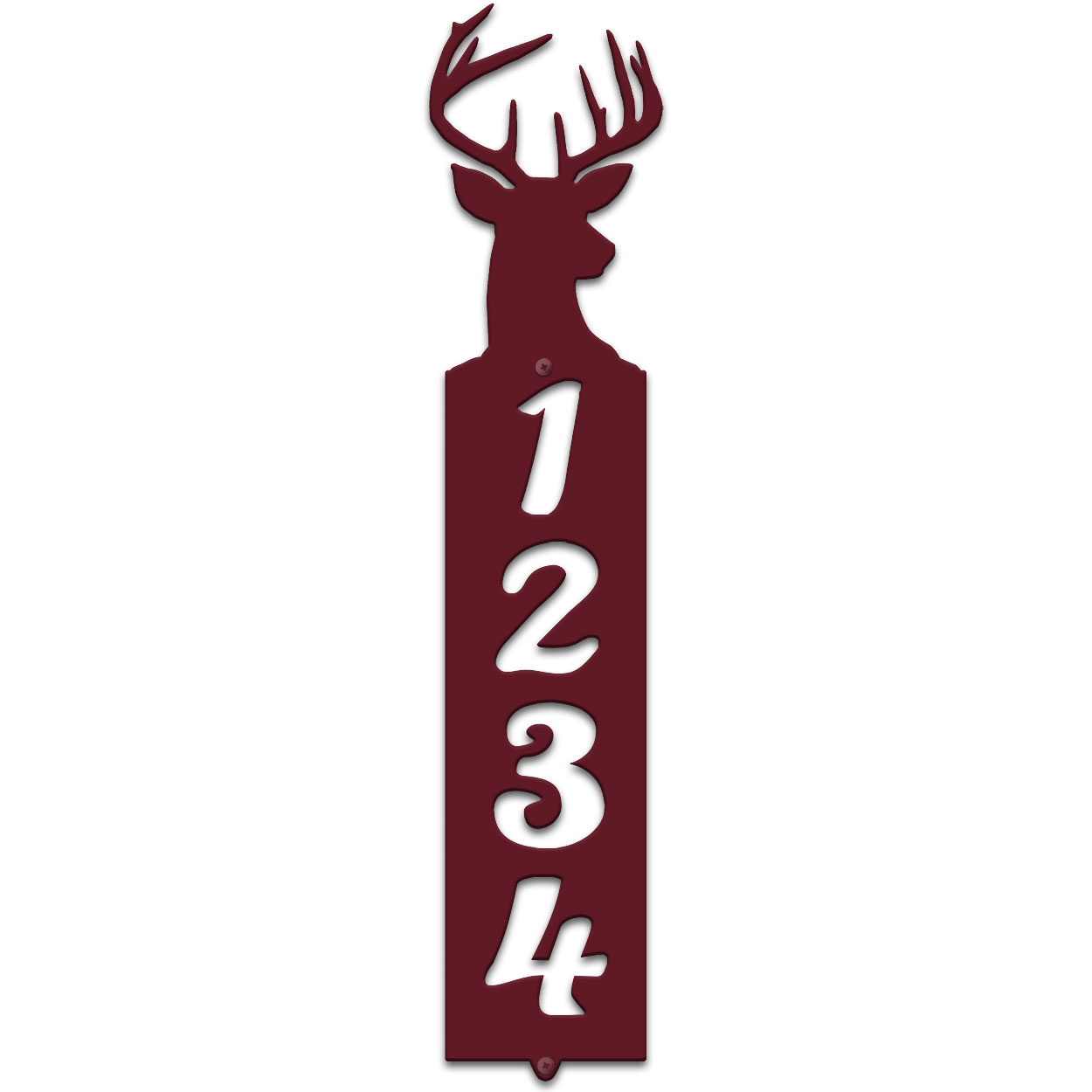 635134 - Deer Bust Cut-Outs Four Digit Address Number Plaque - Choose Size and Color