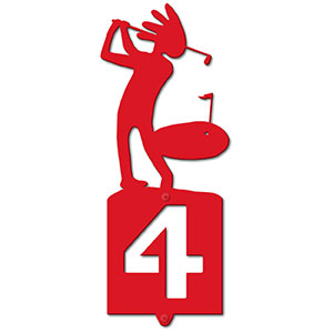 635371 - Golfing Kokopelli Cut Outs One Digit Address Number Plaque
