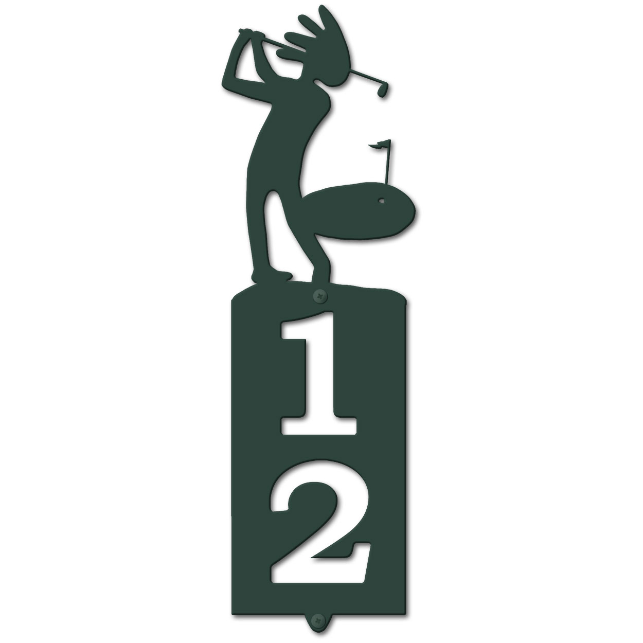 635372 - Golfing Kokopelli Cut Outs Two Digit Address Number Plaque