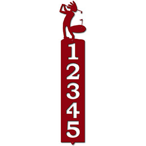 635375 - Golfing Kokopelli Cut Outs Five Digit Address Number Plaque