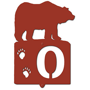 636021 - Bear Tracks Cut Outs One Digit Address Number Plaque