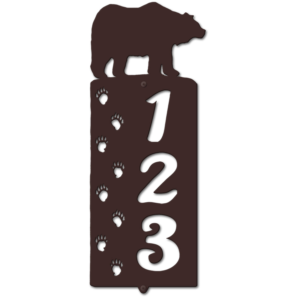 636023 - Bear Tracks Cut Outs Three Digit Address Number Plaque