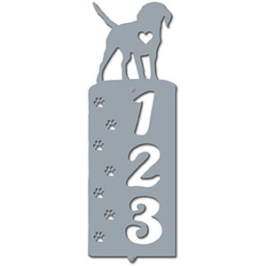 636153 - Beagle Cut Outs Three Digit Address Number Plaque