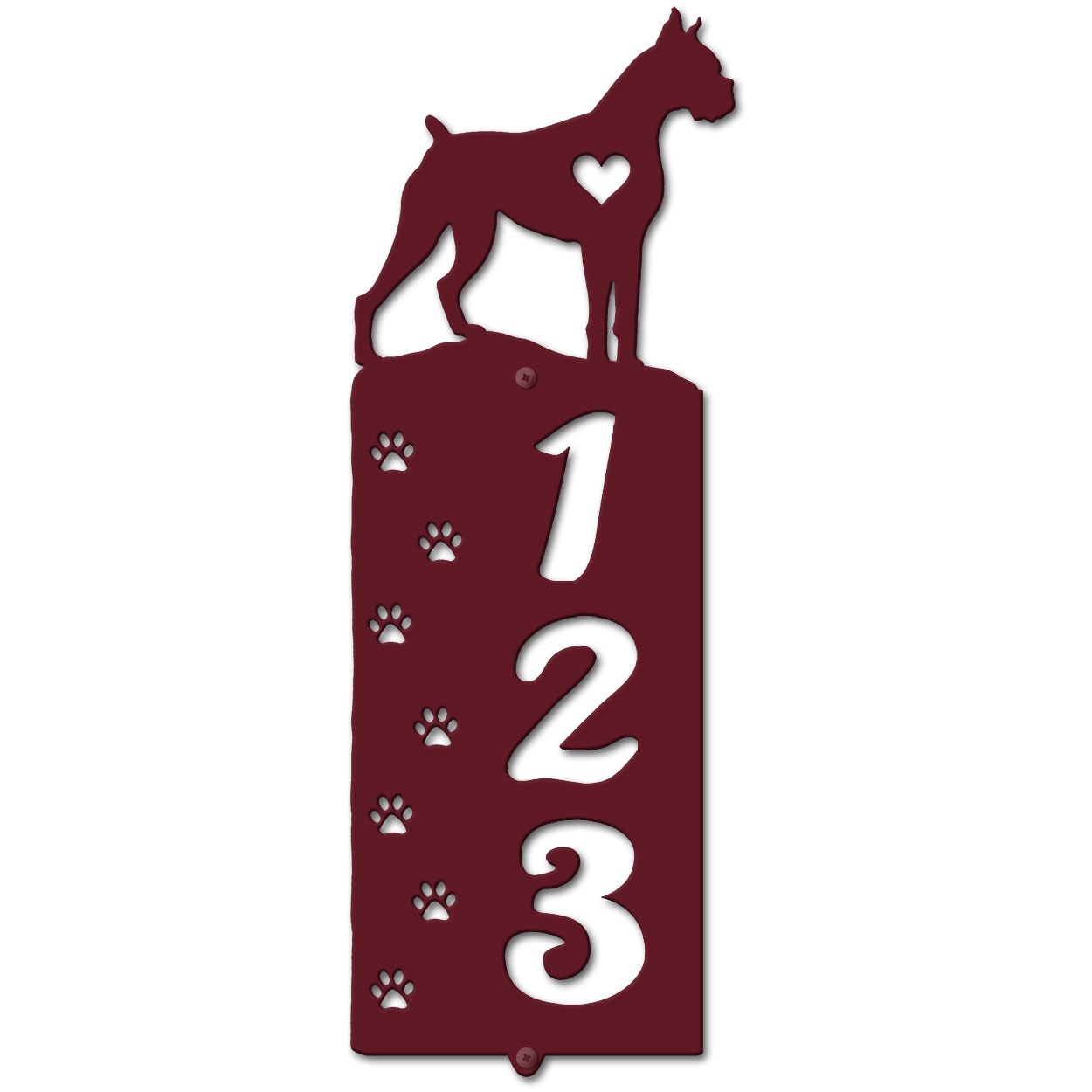 636163 - Boxer Cut Outs Three Digit Address Number Plaque